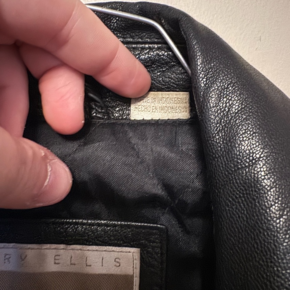 Perry Ellis Black Leather Jacket - Picture 4 of 8